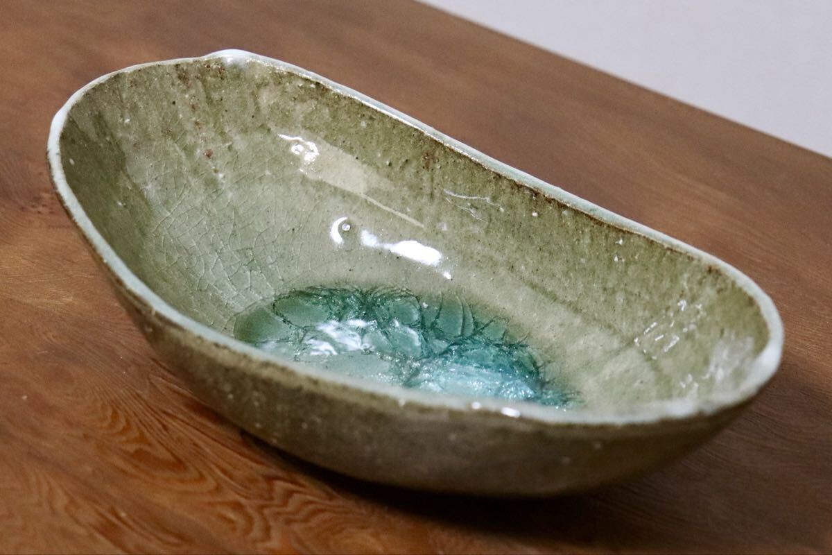 GMIO499D◯丹山窯 丹波焼 皿 楕円 陶器 丹波篠山 伝統工芸 未使用