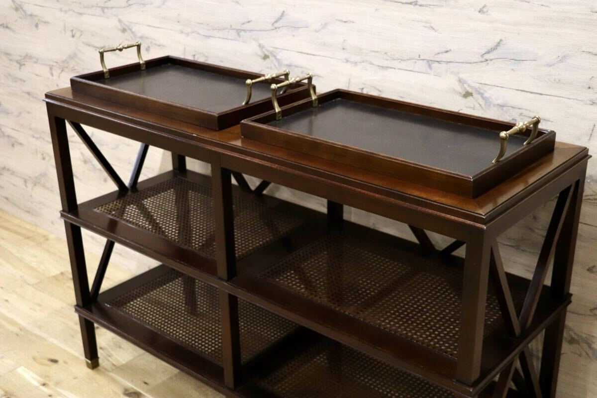 GMJK27C○SHERRILL / シェリル CTH Occasional コンソールシェルフ ラック 3段 トレイ付き クラシック アメリカ高級家具 稀少