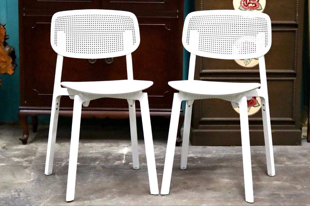 GMIS275H○KRISTALIA / クリスタリア COLANDER ダイニングチェア 椅子 2脚セット スタッキング モダン イタリア 白 展示品 定価約10万