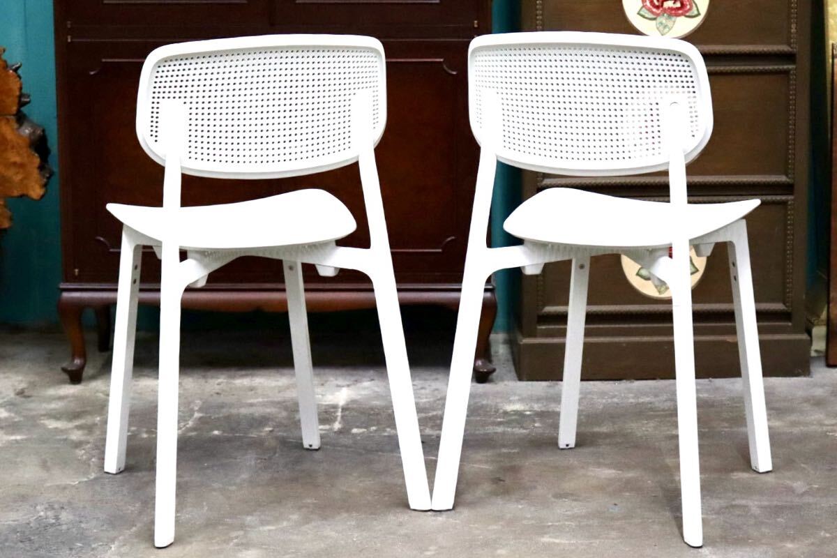 GMIS275H○KRISTALIA / クリスタリア COLANDER ダイニングチェア 椅子 2脚セット スタッキング モダン イタリア 白 展示品 定価約10万