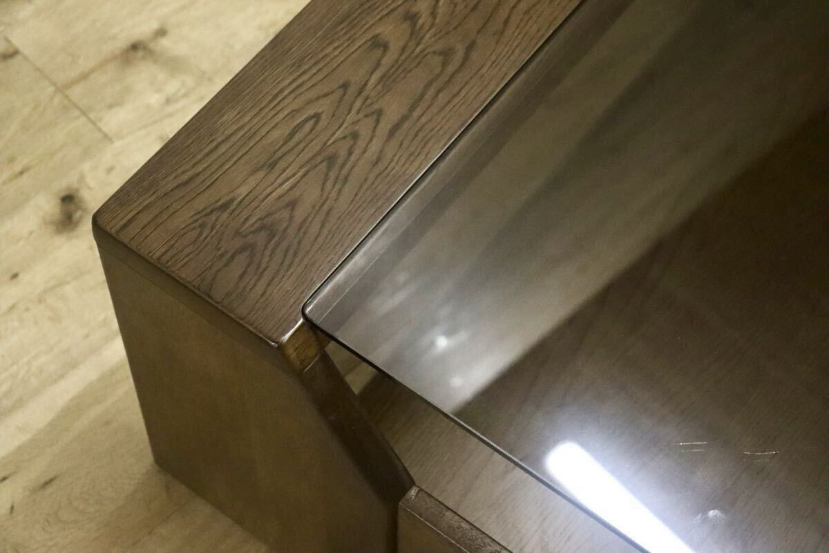 GMJK76B○karimoku / カリモク センターテーブル ローテーブル リビングテーブル 応接 ガラス天板 オーク材 モダン 国産家具