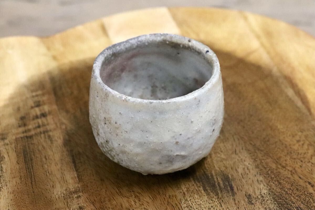 GMJO38○千代市陶房 清水万佐年 丹波焼 白引出ぐい呑 伝統工芸 丹波篠山 未使用
