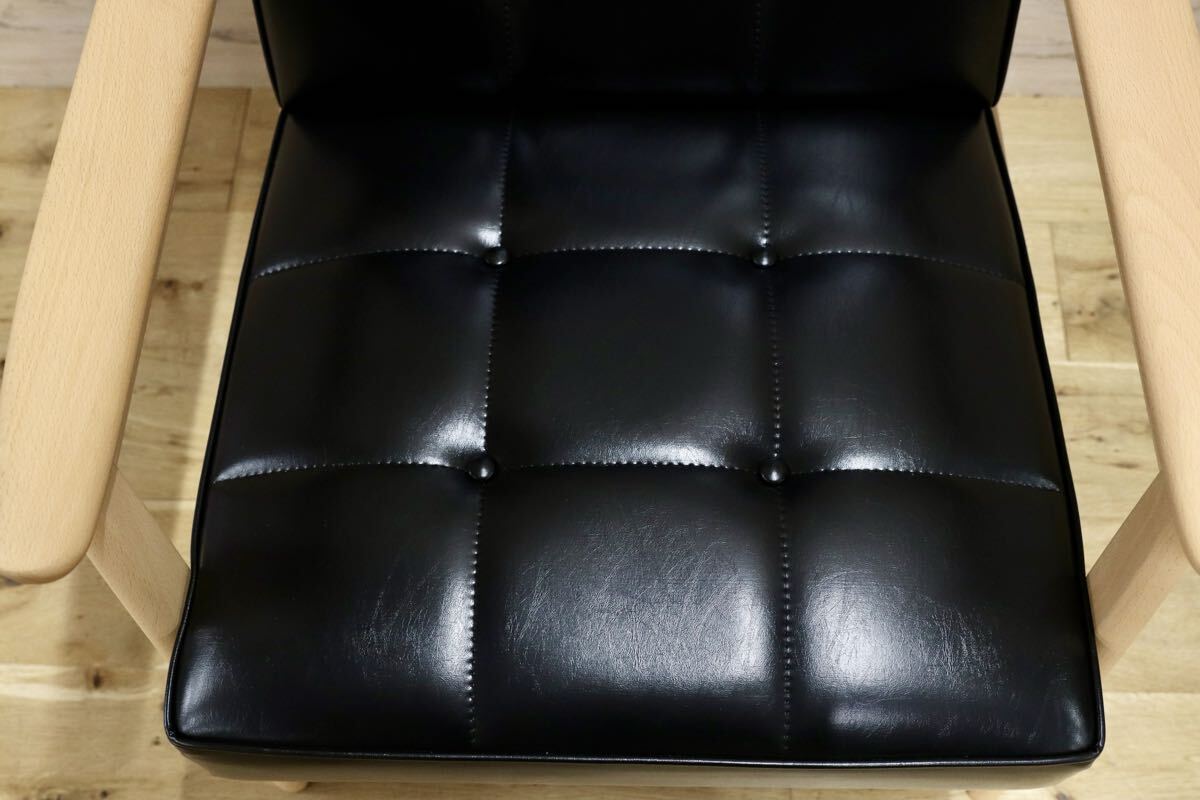 GMJK159○カリモク60 Kチェア 1シーター W36260 スタンダードブラック ビーチ材 国産家具 展示品
