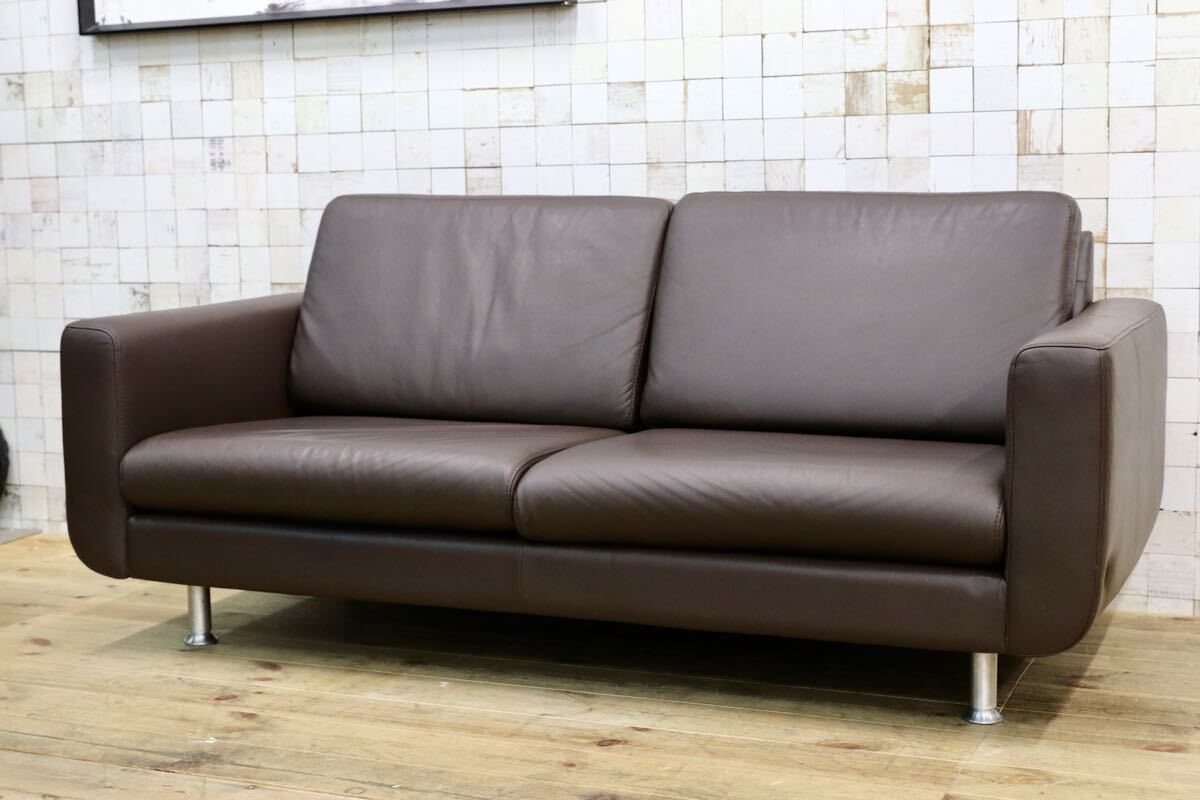 GMJK223○EKORNES / エコーネス Stressless Emma E200 2人掛けソファ パロマレザー ブラウン ノルウェー家具 定価約51.3万円