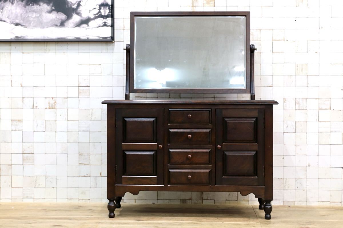 GMJK231C○松本民芸家具 #309型一面鏡 ドレッサー 鏡台 ミズメザクラ 民芸家具 国産家具 アンティーク レトロ 定価約61.1万円 稀少