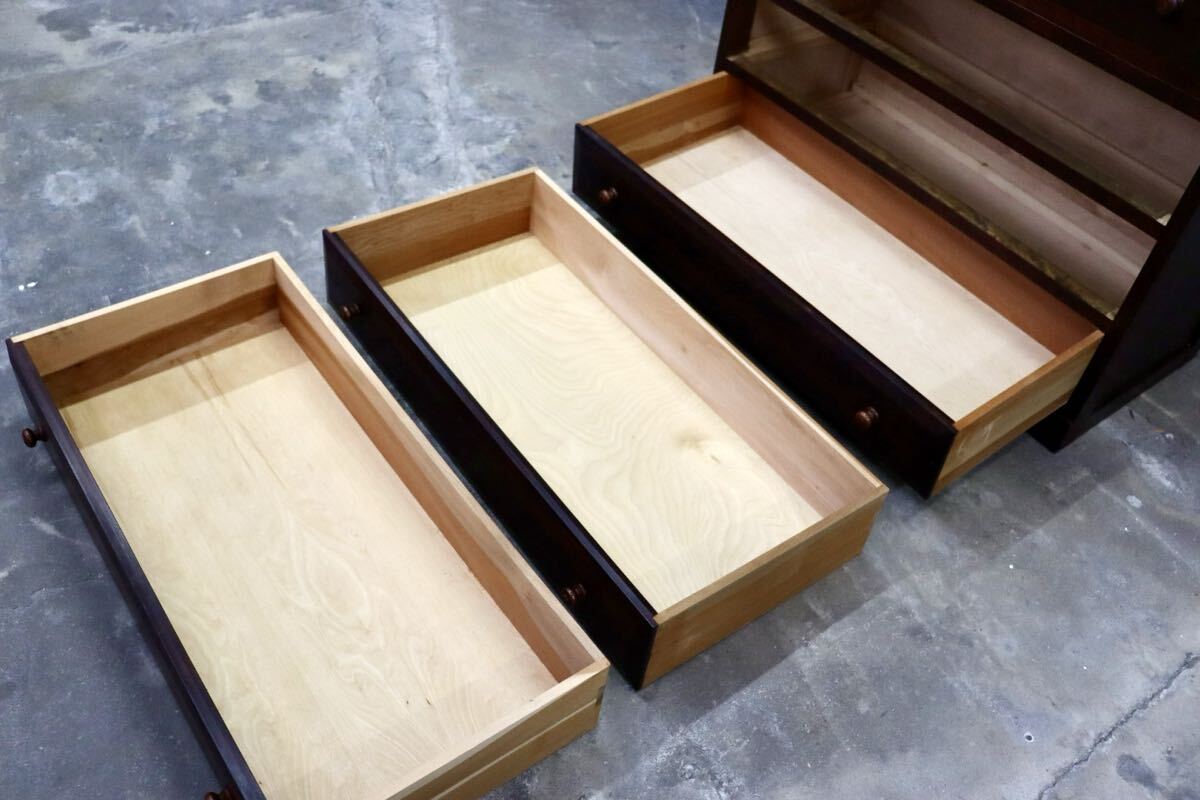 GMJH202A○松本民芸家具 D型 整理箪笥 チェスト 収納家具 ミズメザクラ 無垢材 和家具 和モダン 和室 古民家 レトロ 約52万 美品