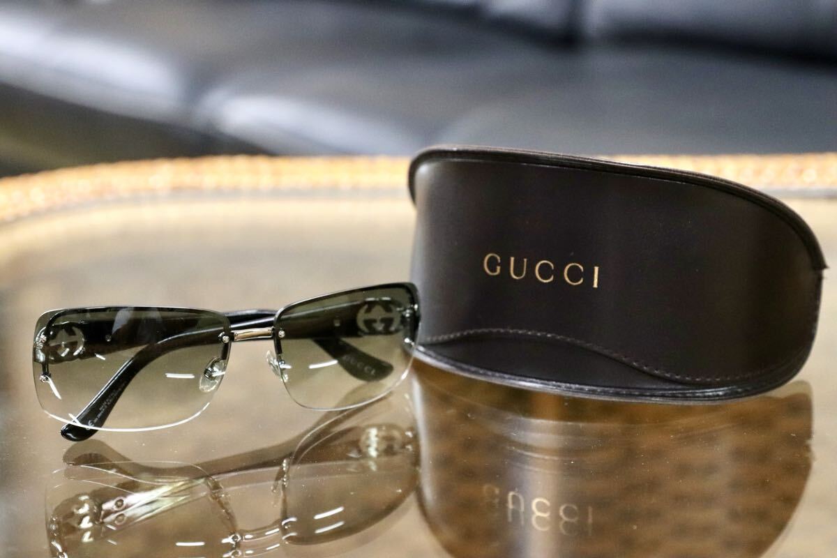 GMJS121○GUCCI / グッチ GG 2804/F/S インターロッキングG ロゴ サングラス ブラック グラデーションレンズ ケース付き イタリア製
