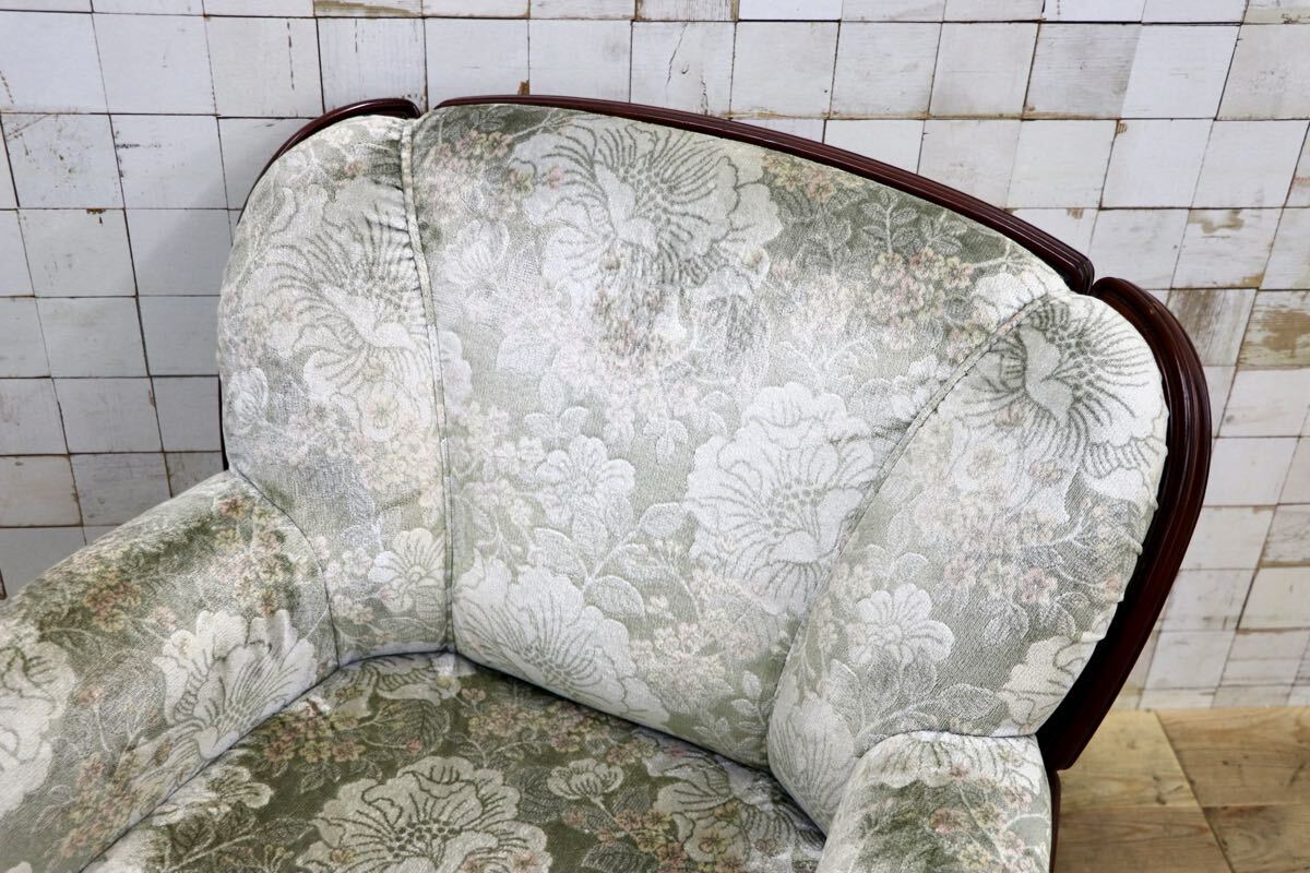GMJS151B○karimoku /カリモク コロニアル UK2600GR シングルソファ アームチェア 花柄 ファブリック 定価約10万