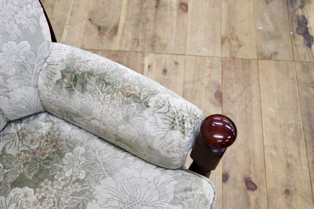 GMJS151B○karimoku /カリモク コロニアル UK2600GR シングルソファ アームチェア 花柄 ファブリック 定価約10万