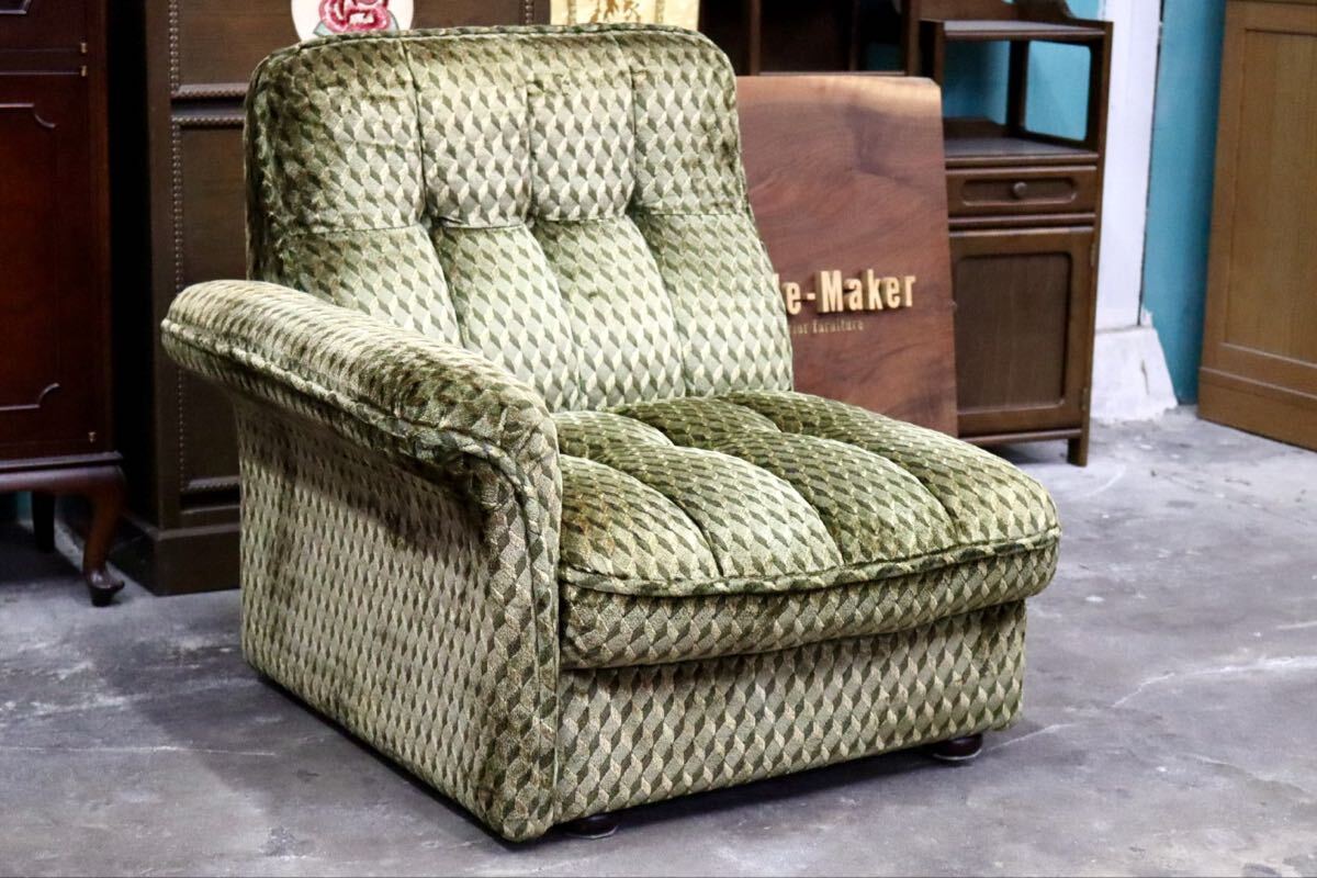 GMJK210H○karimoku / カリモク 1人掛けソファ シングルソファ 椅子 ラウンジチェア ファブリック オールドカリモク ヴィンテージ 国産家具