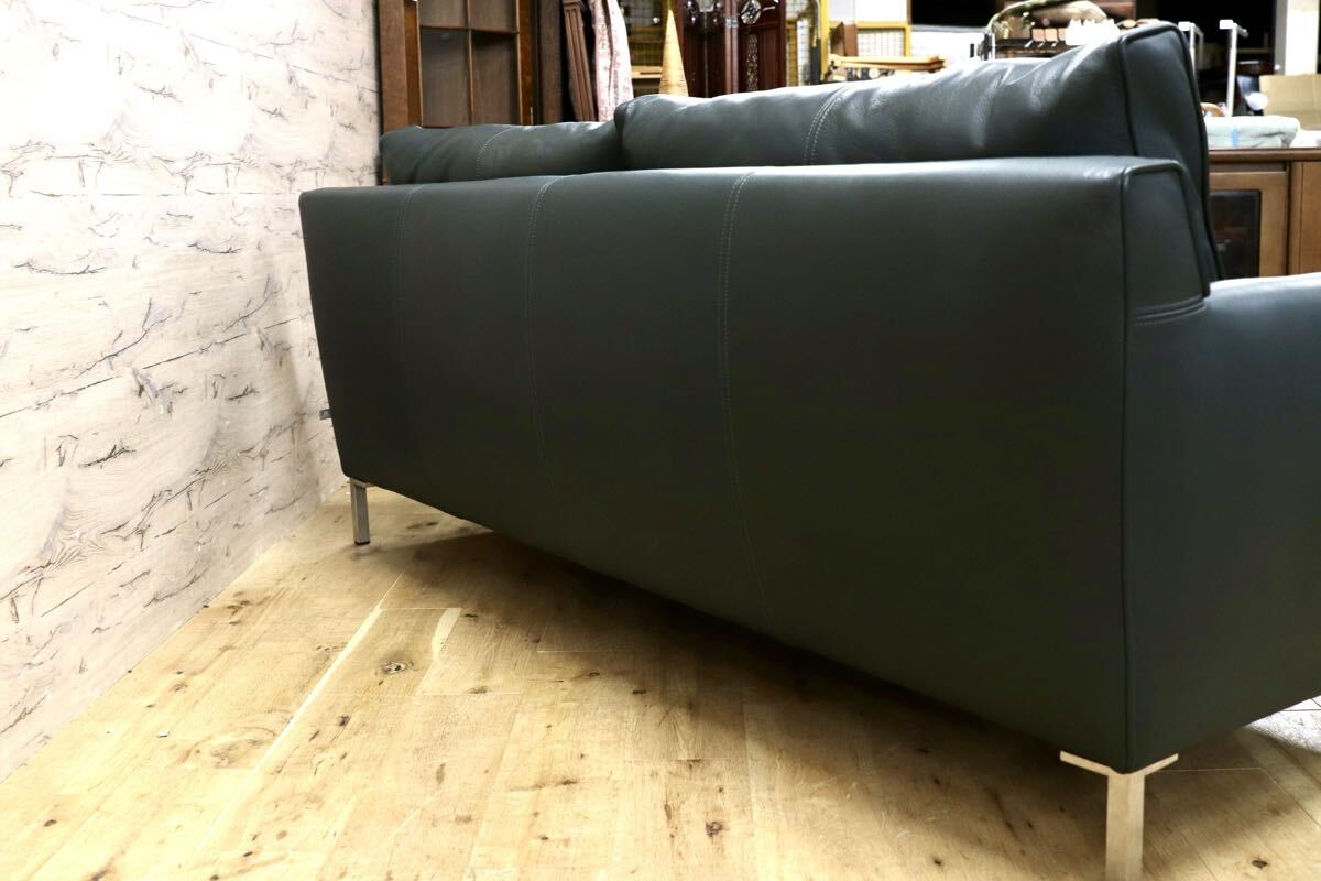 GMJK280○eilersen / アイラーセン ACTUS アクタス STREAMLINE 3人掛けソファ 本革 グリーン デンマーク 北欧モダン 定価約70〜90万円