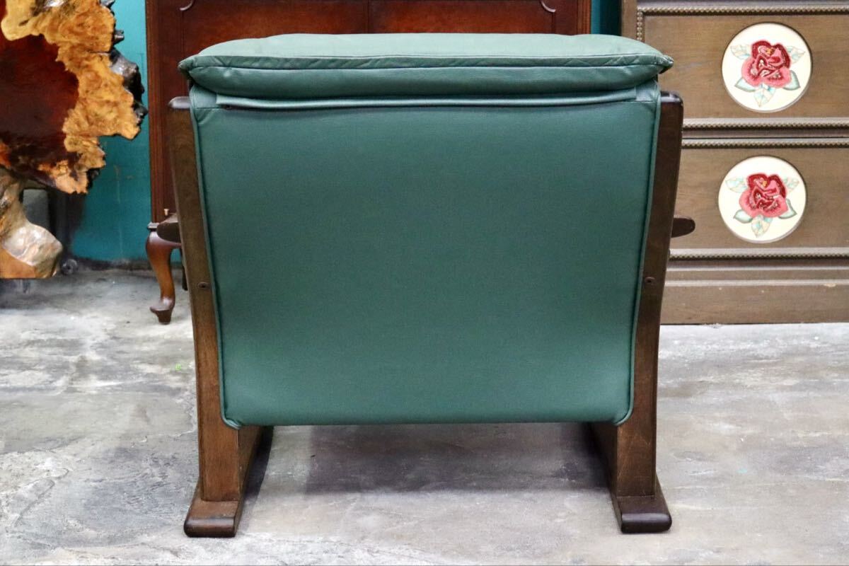 GMJH224A○冨士ファニチア / FUJI FURNITURE 1人掛けソファ シングルソファ 木製 本革 ヴィンテージ クラシック 国産家具
