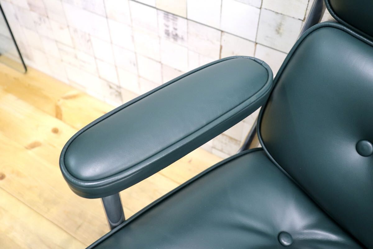 GMJO87N○Herman Miller / ハーマンミラー イームズ エグゼクティブチェア タイムライフチェア 本革 グリーン チャールズ＆レイ 定価約95万
