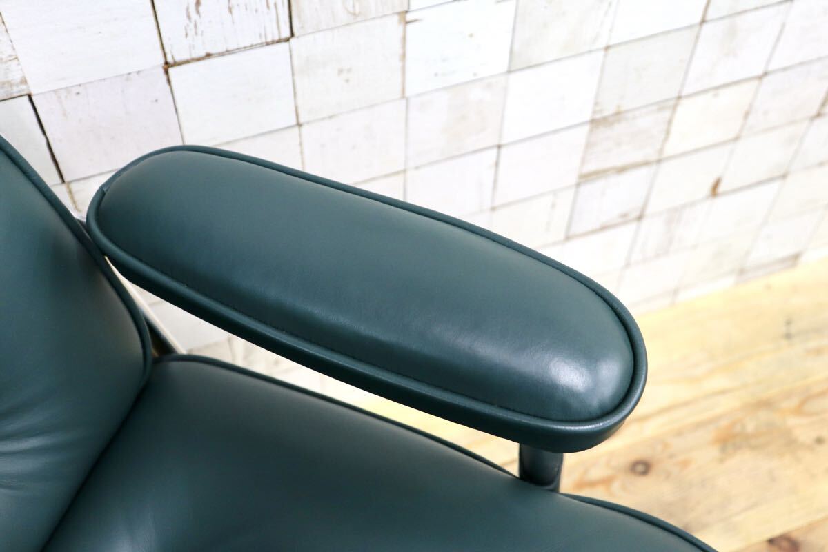 GMJO87Q○Herman Miller / ハーマンミラー イームズ エグゼクティブチェア タイムライフチェア 本革 グリーン チャールズ＆レイ 定価約95万