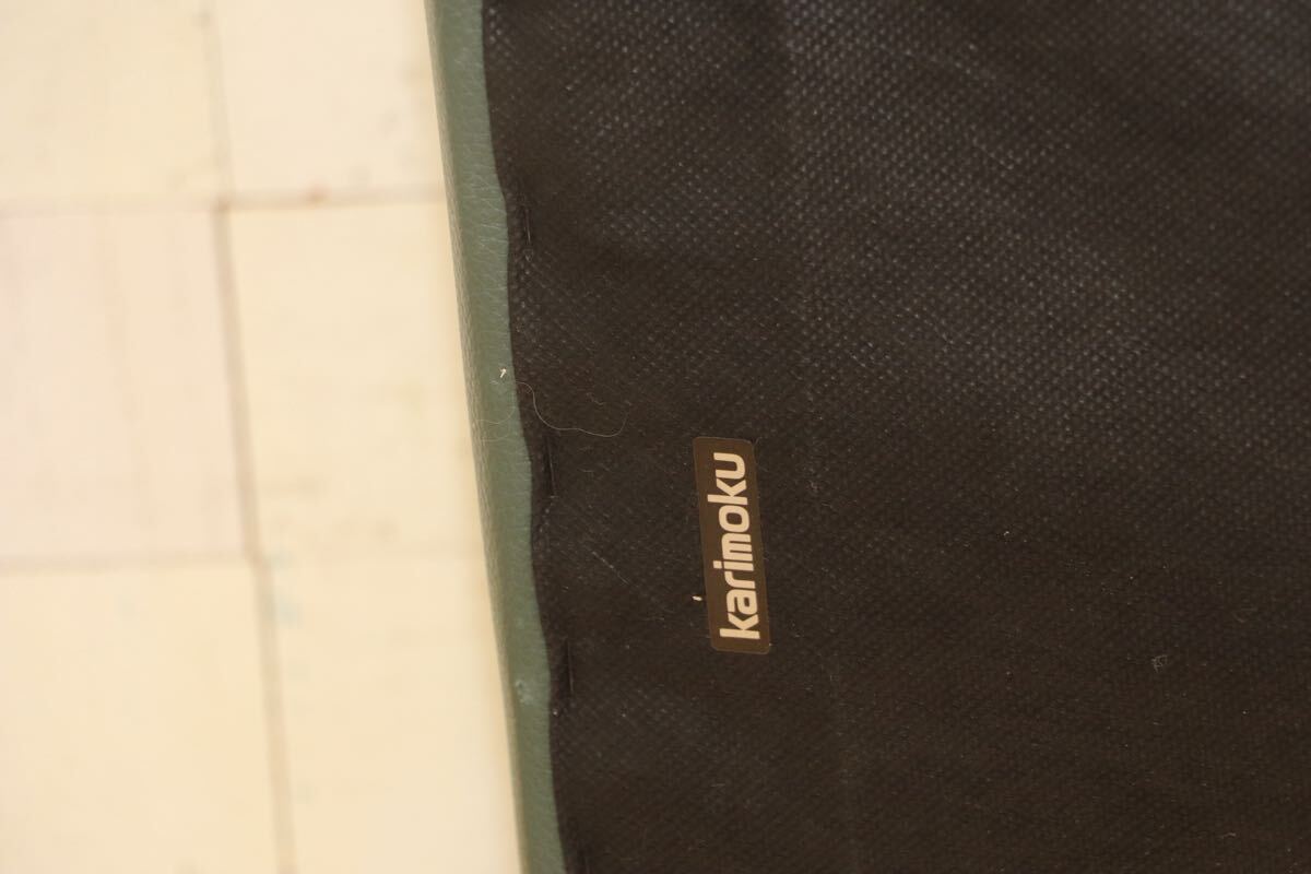 GMJK287A〇karimoku / カリモク XTシリーズ 本革 レザー オットマン スツール ブルーグレー ヴィンテージ 定価約8万