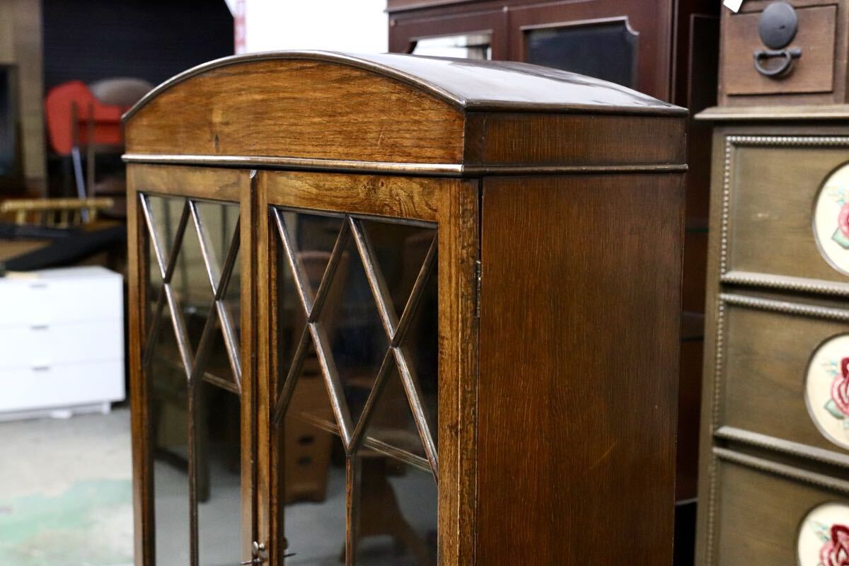 GMJS238○Lloyd’s Antiques / ロイズ・アンティークス 英国アンティーク オーク材 キャビネット ディスプレイキャビネット 約40万 稀少