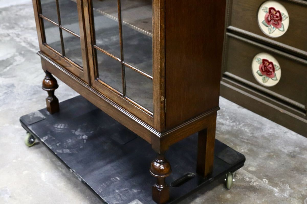 GMJS238○Lloyd’s Antiques / ロイズ・アンティークス 英国アンティーク オーク材 キャビネット ディスプレイキャビネット 約40万 稀少