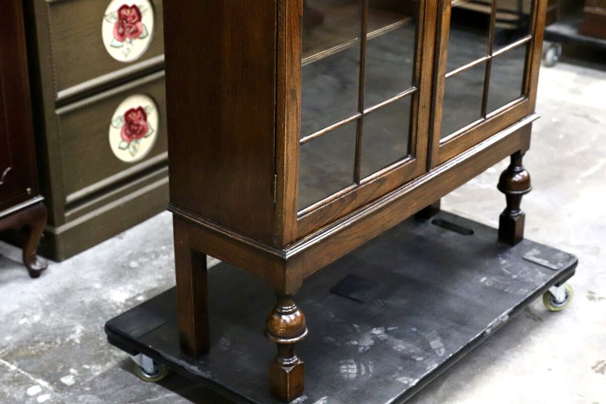 GMJS238○Lloyd’s Antiques / ロイズ・アンティークス 英国アンティーク オーク材 キャビネット ディスプレイキャビネット 約40万 稀少