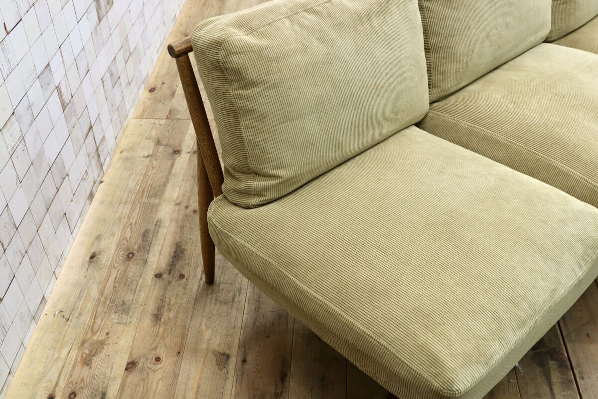 GMJK346○MOMO NATURAL / モモナチュラル CLOUD SOFA クラウド 3人掛けソファ オーク コーデュロイ 北欧 ナチュラル 定価16.3万～18.7万円