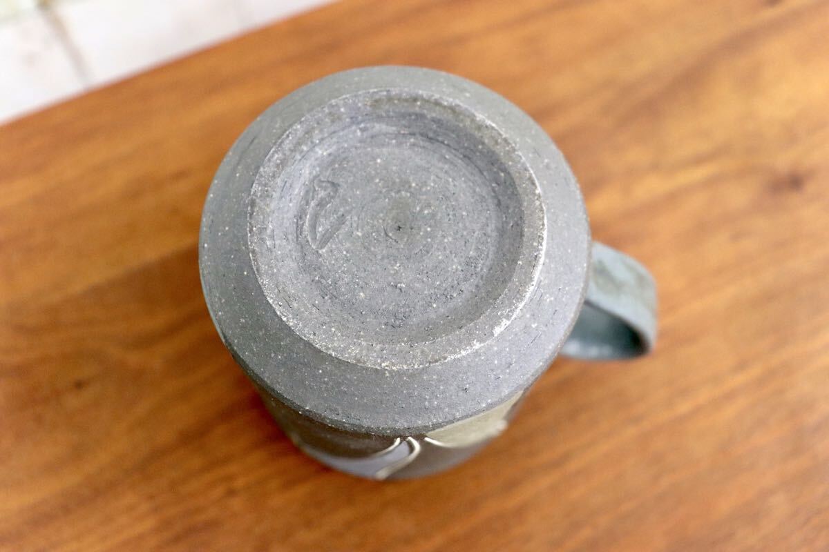 GMJO119A◯市野悟窯 市野哲次 丹波焼 彩色線象嵌 マグカップ 陶器 現代陶芸 作家物