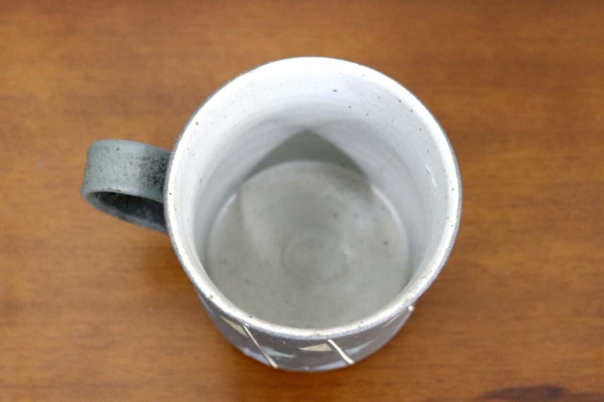GMJO119F〇市野悟窯 市野哲次 丹波焼 彩色線象嵌 マグカップ 陶器 現代陶芸 作家物