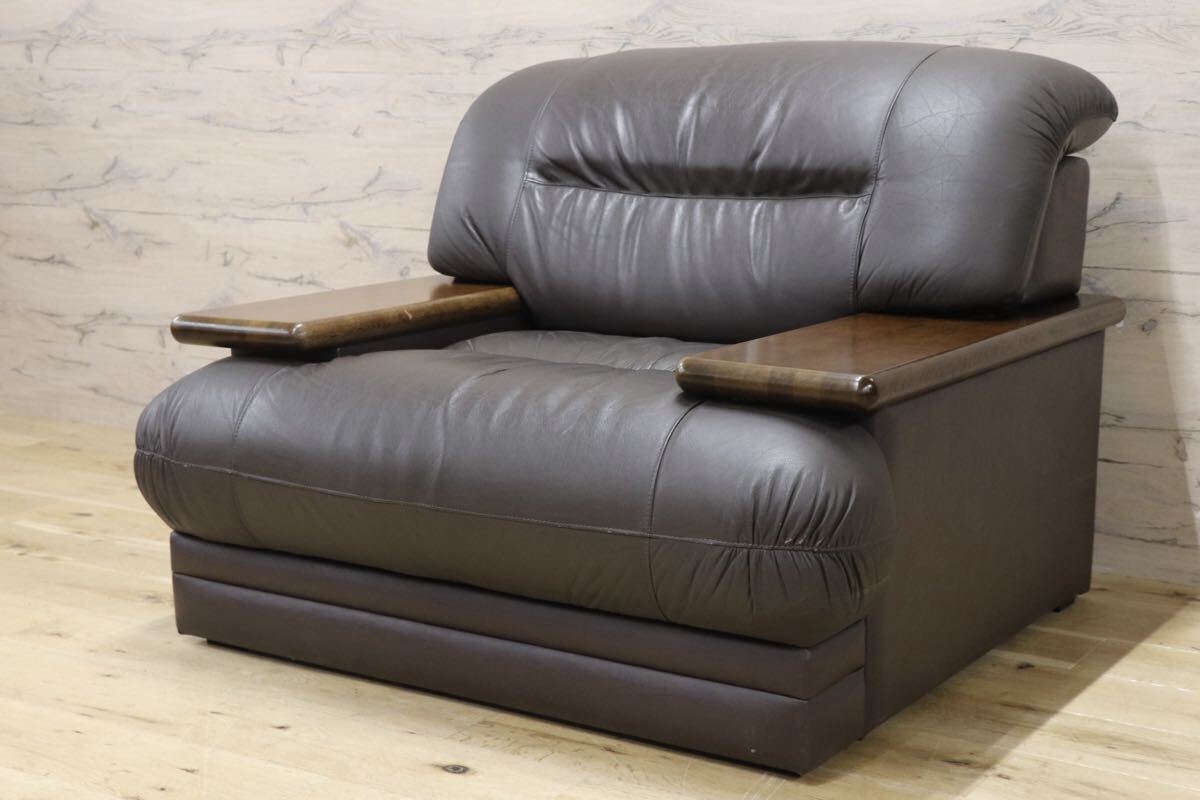 GMJH300A○maruni / マルニ 1人掛けソファ シングルソファ 1pソファ レザー モダン ヴィンテージ レトロ 国産家具