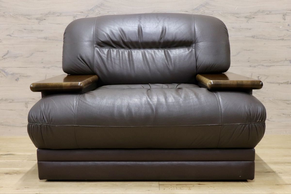 GMJH300A○maruni / マルニ 1人掛けソファ シングルソファ 1pソファ レザー モダン ヴィンテージ レトロ 国産家具