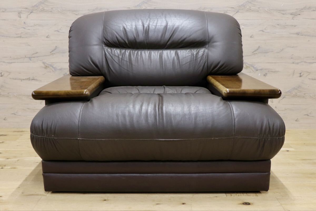 GMJH300B○maruni / マルニ 1人掛けソファ シングルソファ 1pソファ レザー モダン ヴィンテージ レトロ 国産家具