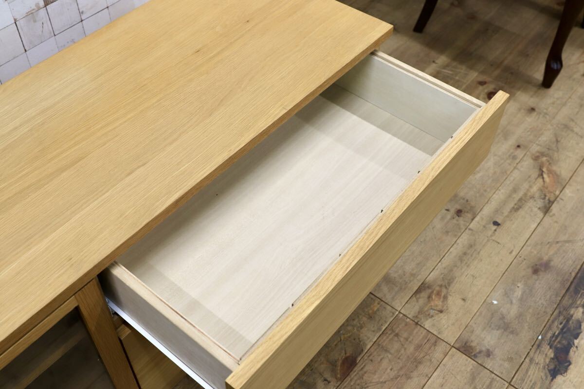 GMJK368○MUJI / 無印良品 木製AVラック オーク材 テレビボード ローボード ガラス扉 ナチュラル