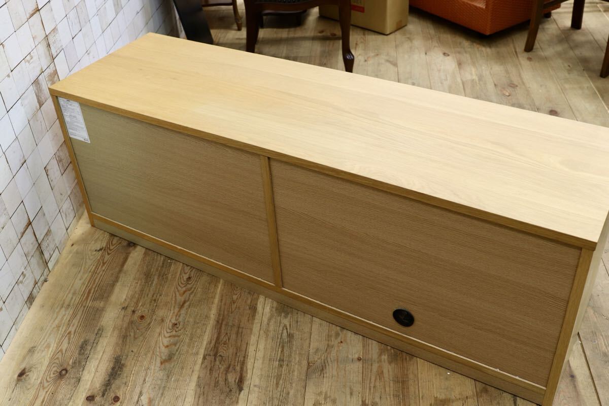 GMJK368○MUJI / 無印良品 木製AVラック オーク材 テレビボード ローボード ガラス扉 ナチュラル