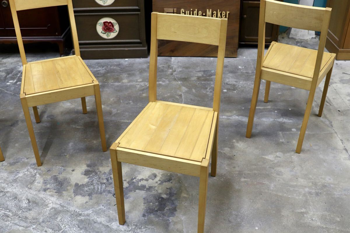 GMJK378B○LEGNATEC / レグナテック ダイニングチェア 4脚セット メープル材 シンプル ナチュラル 椅子 ヴィンテージ 北欧スタイル