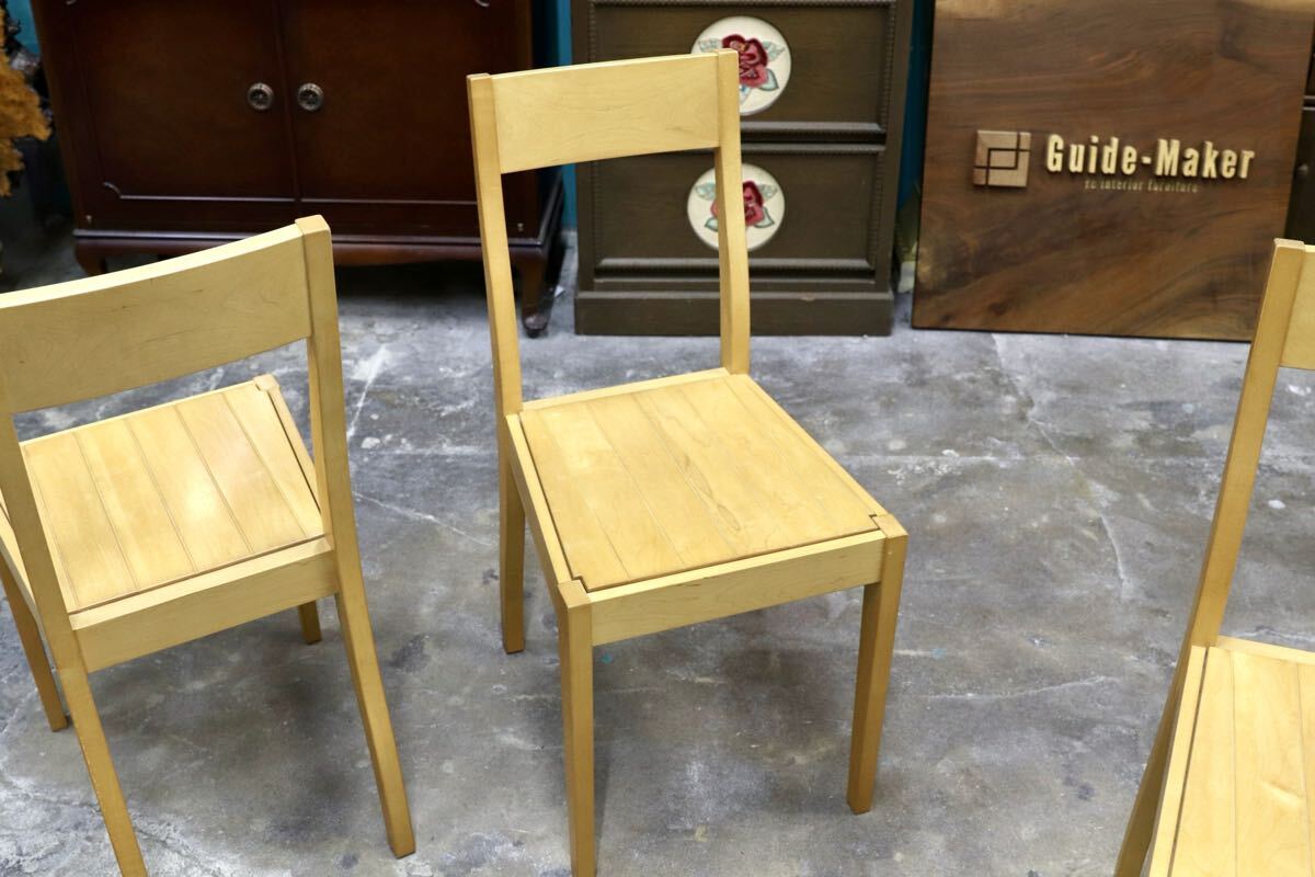 GMJK378B○LEGNATEC / レグナテック ダイニングチェア 4脚セット メープル材 シンプル ナチュラル 椅子 ヴィンテージ 北欧スタイル