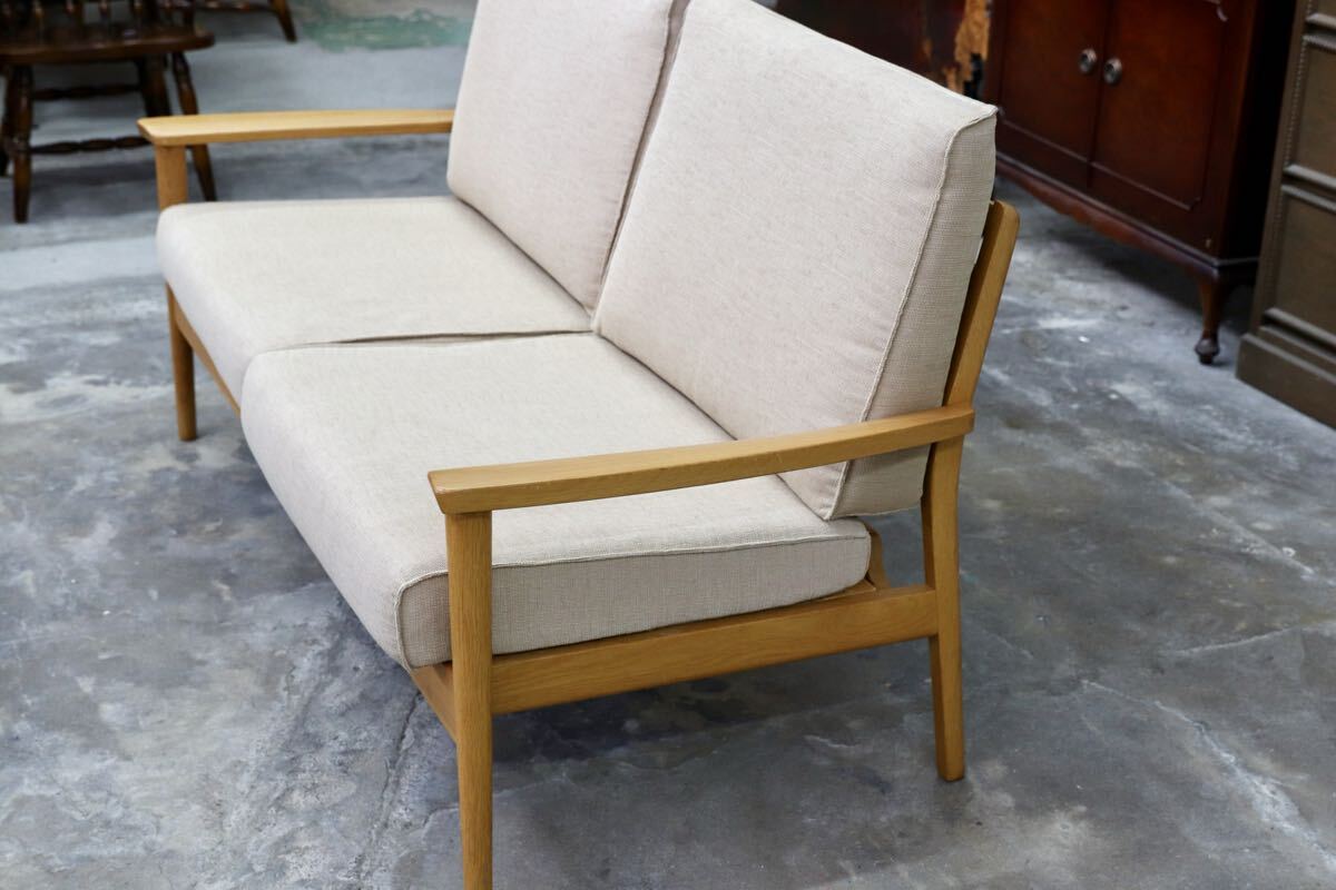 GMJS175○IDC OTSUKA / IDC大塚家具 シネマN 2人掛けソファ オーク材 ファブリック 北欧スタイル