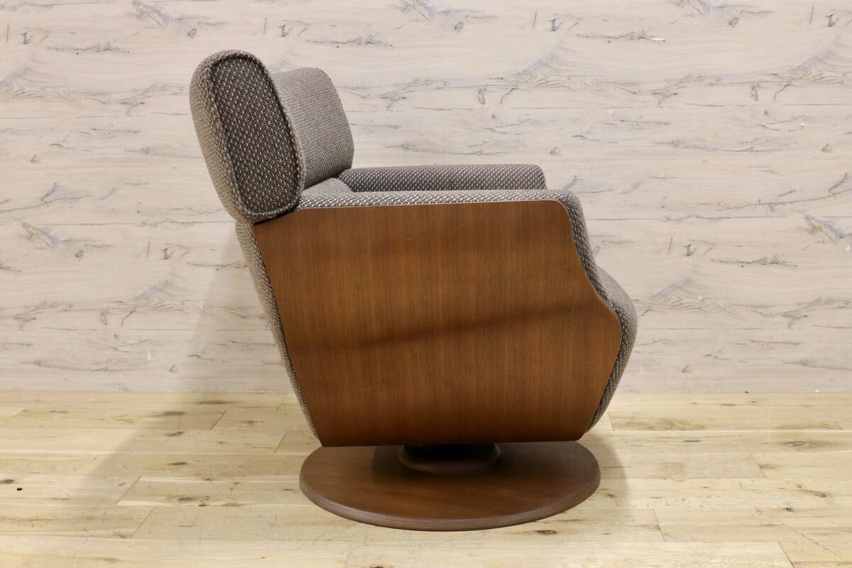 GMJK477A○FUJI FURNITURE / 冨士ファニチア Tapio タピオ ウォールナットカラー ラウンドソファ 中村曻 回転式 ファブリック 約23万
