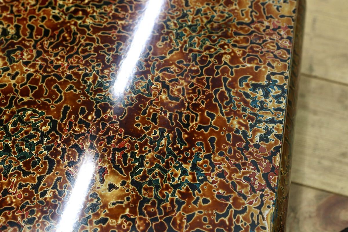 GMJS361Z○伝統工芸 津軽塗 唐塗 巻足花台 漆芸 漆器 花台 飾り台 盆栽台 香炉台 和家具