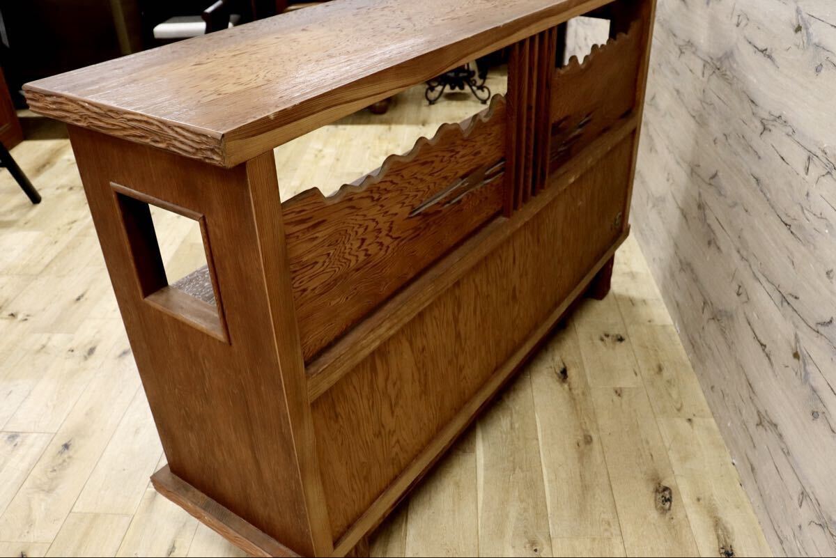 GMIH280○世界遺産屋久杉 茶棚 サイドボード リビングボード 飾り棚 キャビネット 和家具 レトロ アンティーク 座敷 和室 煎茶道具