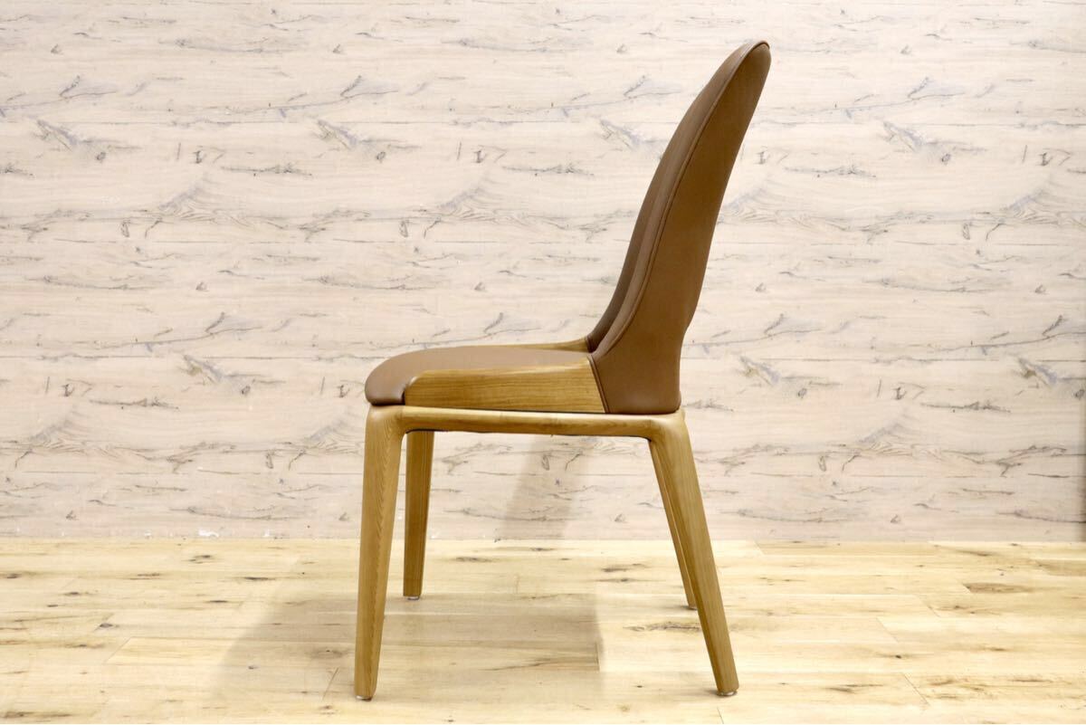 GMIS334F○モダン ダイニングチェア アームレスチェア 椅子 食卓椅子 レザー シンプル ナチュラル インテリア 展示品