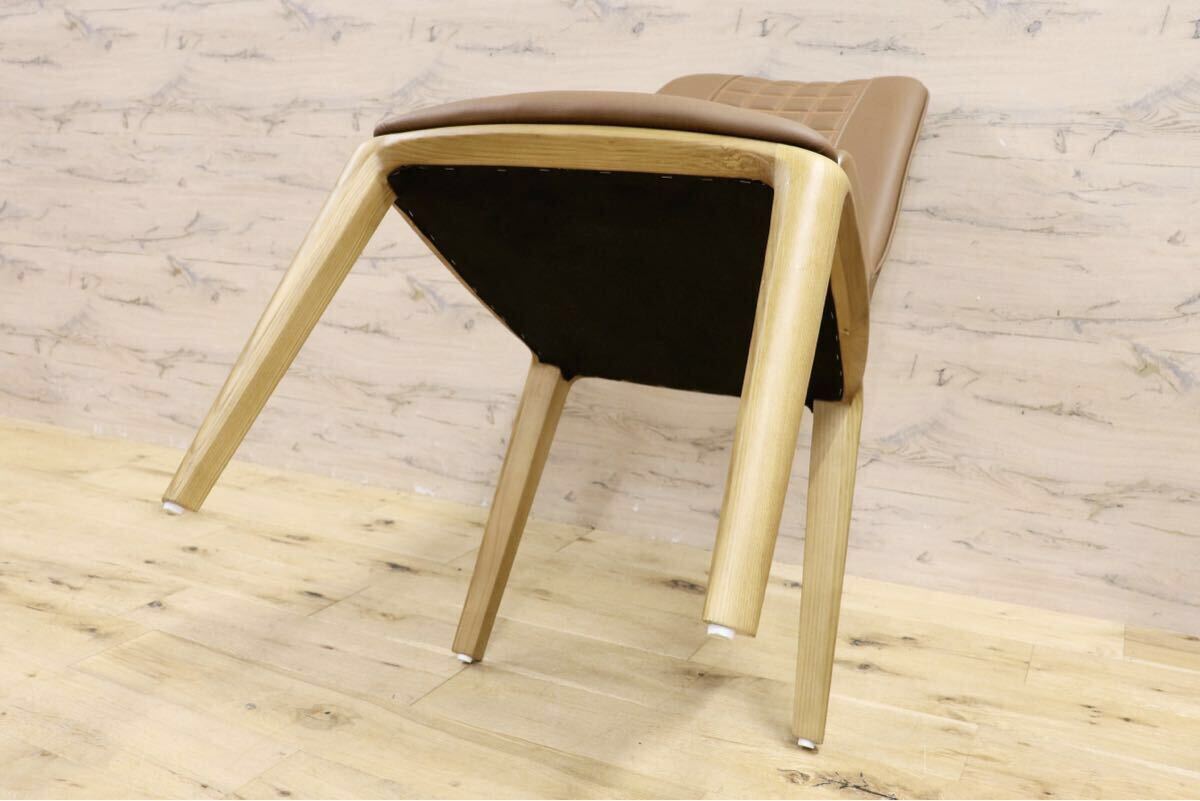 GMIS334F○モダン ダイニングチェア アームレスチェア 椅子 食卓椅子 レザー シンプル ナチュラル インテリア 展示品