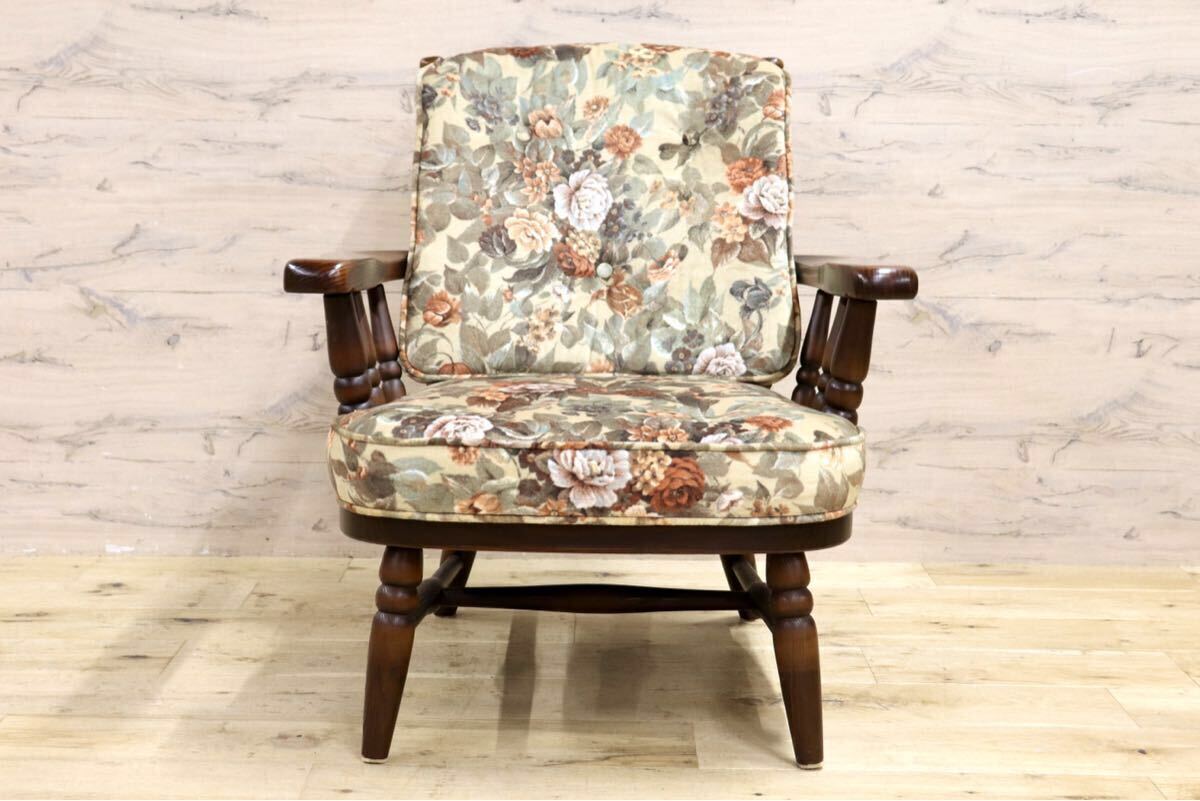 GMIS414D○飛騨産業 / HIDA キツツキ フロンティア アームチェア 椅子 1人掛けソファ ラウンジチェア 廃番 オールド カントリー 稀少