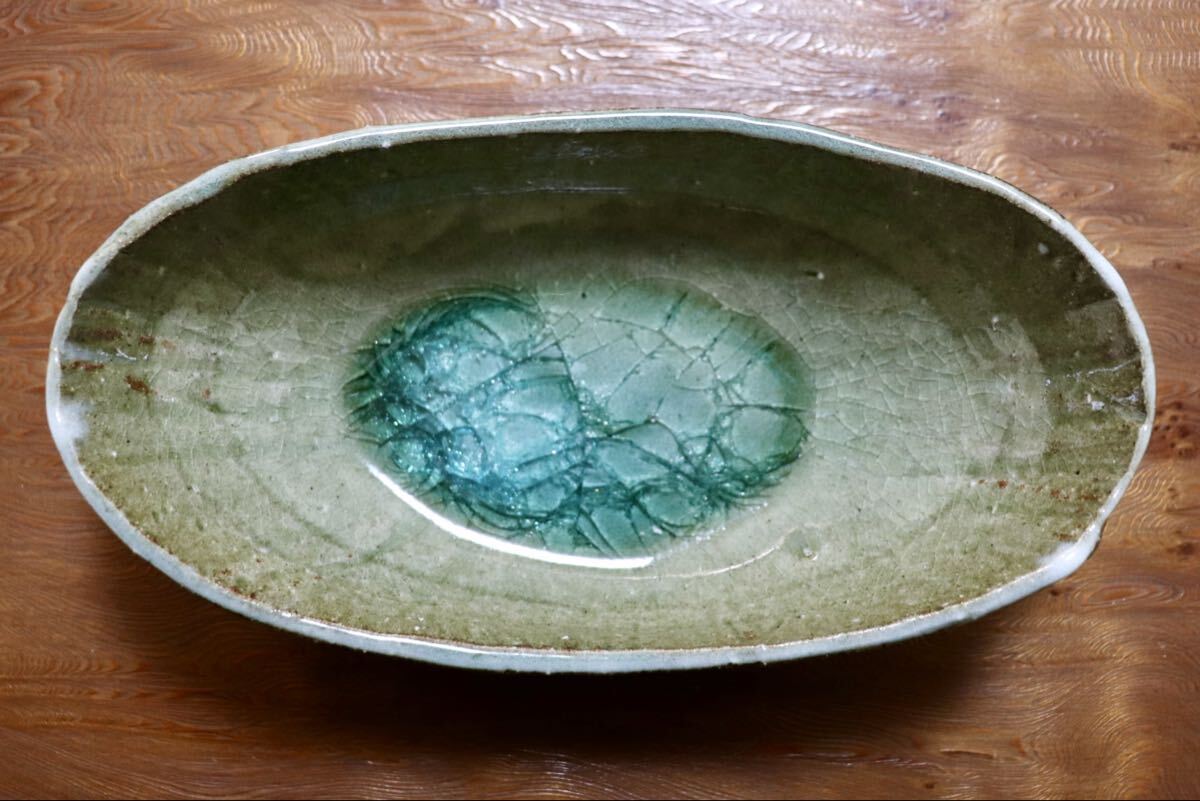 GMIO499D◯丹山窯 丹波焼 皿 楕円 陶器 丹波篠山 伝統工芸 未使用