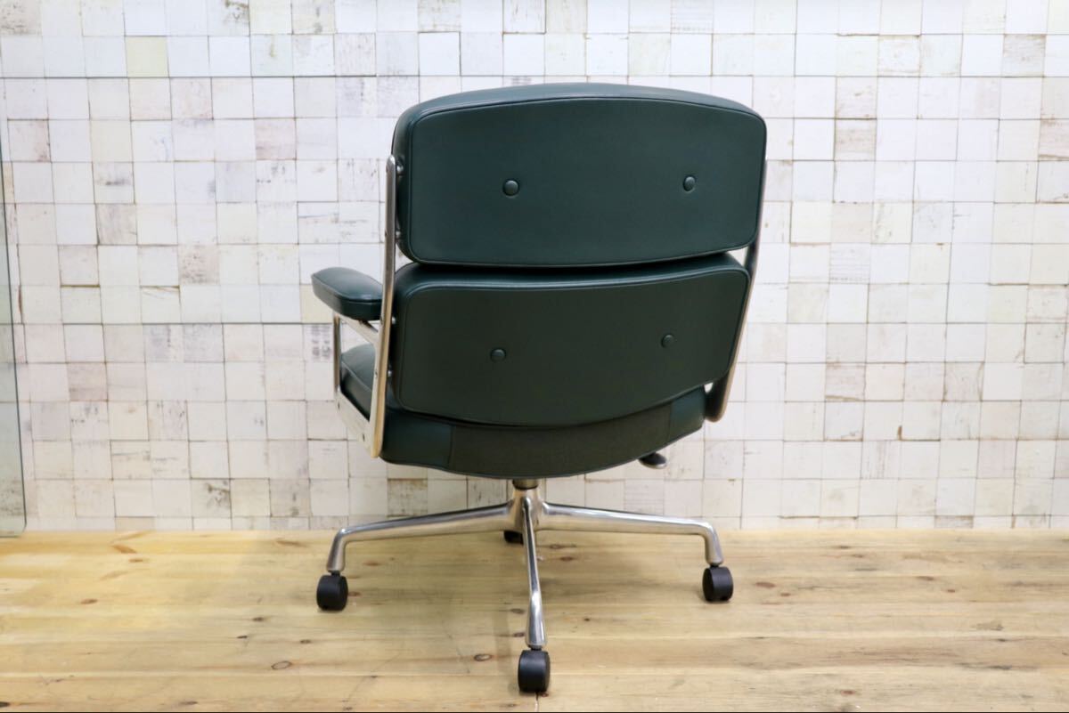 GMJO87N○Herman Miller / ハーマンミラー イームズ エグゼクティブチェア タイムライフチェア 本革 グリーン チャールズ＆レイ 定価約95万