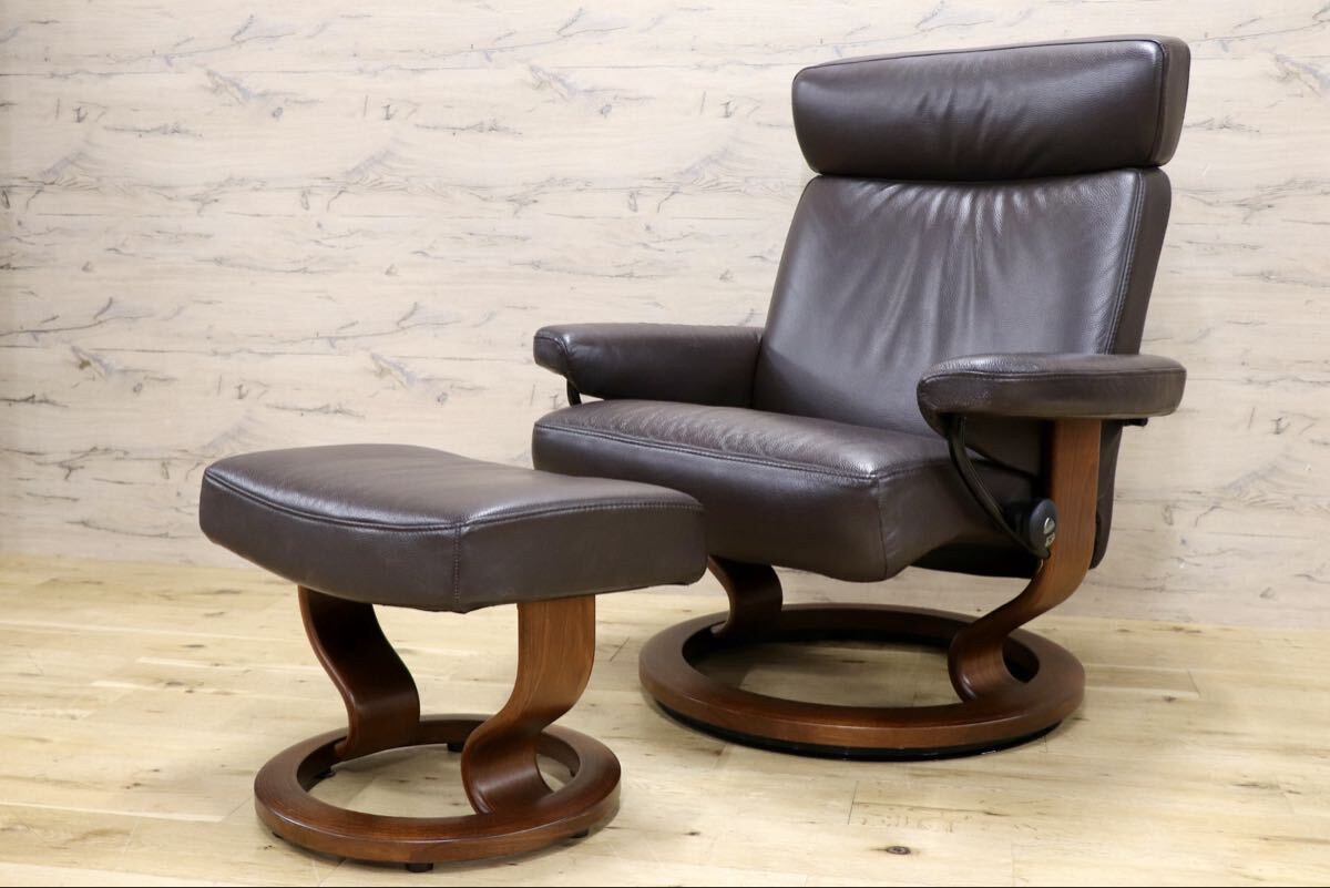 GMJN47○EKORNES / エコーネス ストレスレスチェア Taurus タウルス リクライニングチェア オットマン セット 北欧 ノルウェー 本革 希少