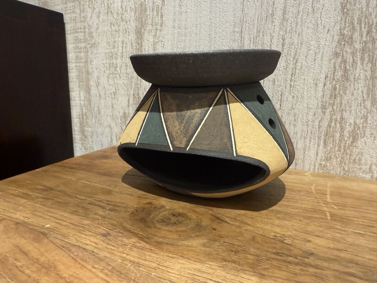 GMIO83○市野悟窯 丹波焼 茶香炉 陶器 工芸品 香炉 市野悟 市野哲次 丹波篠山 未使用
