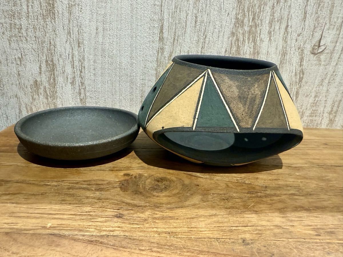GMIO83○市野悟窯 丹波焼 茶香炉 陶器 工芸品 香炉 市野悟 市野哲次 丹波篠山 未使用