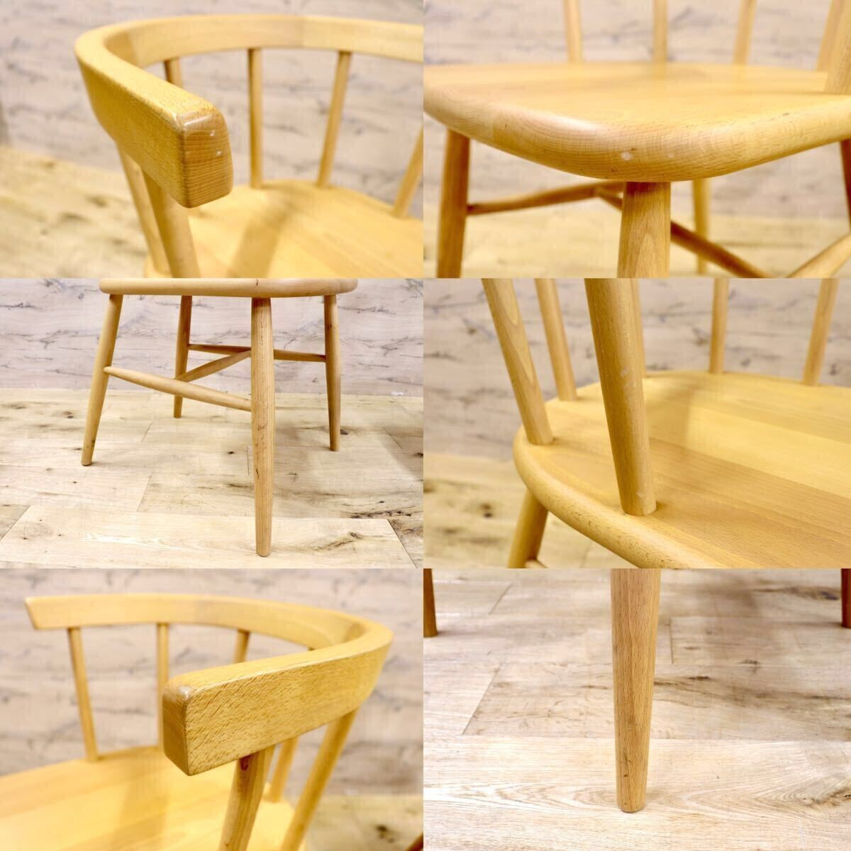 GMIH263E○KINOSHITA / キノシタ calore ダイニングチェア 2脚セット セミアームチェア 椅子 シンプル ナチュラル 木製家具 北欧スタイル.