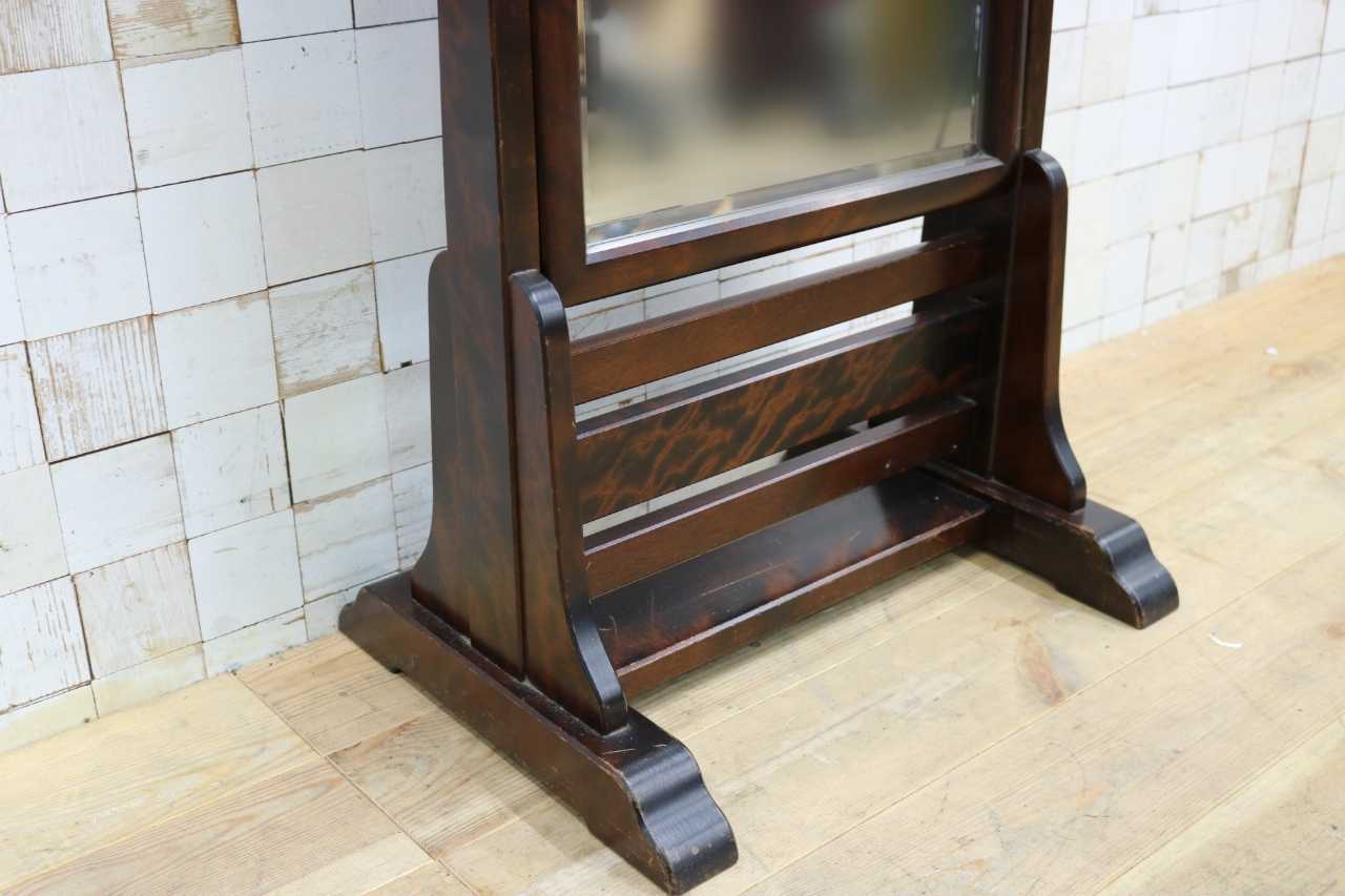 GMIS540○北海道民芸家具 姿見 全身鏡 スタンドミラー ウォールミラー 鏡 和モダン 和家具 樺材 飛騨 伝統工芸 定価約10万