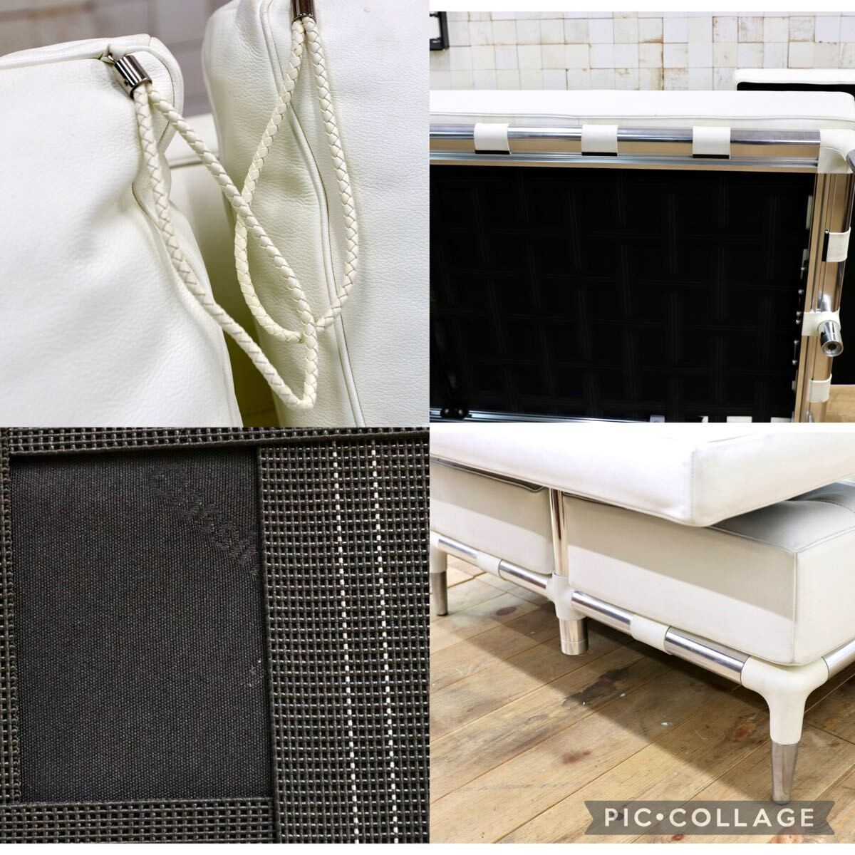 GMIK670○Cassina / カッシーナ PRIVE プリヴェ 2人掛けワイド 左肘アームソファ フィリップ・スタルク イタリアモダン 白本革 定価345万