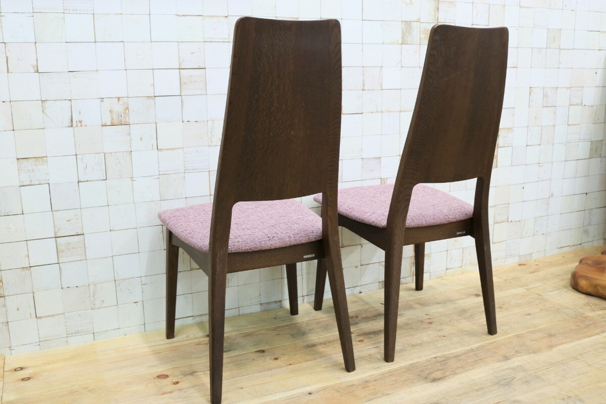 GMIS219D◯飛騨清見工房 ダイニングチェア 2脚セット 食卓椅子 ファブリック ヴィンテージ ジャパニーズモダン 飛騨家具 木製家具