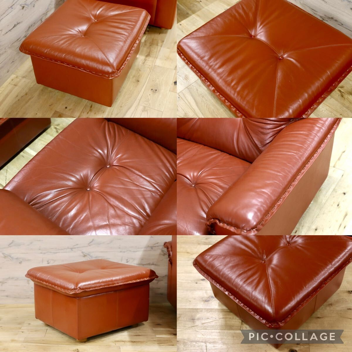 GMJS14A○冨士ファニチア / FUJI FURNITURE ラウンジチェア オットマン 本革 日本製 ヴィンテージ ラウンジソファ ジャパニーズモダン 稀少