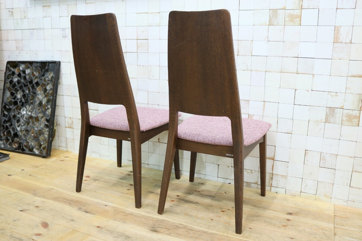 GMIS219D◯飛騨清見工房 ダイニングチェア 2脚セット 食卓椅子 ファブリック ヴィンテージ ジャパニーズモダン 飛騨家具 木製家具